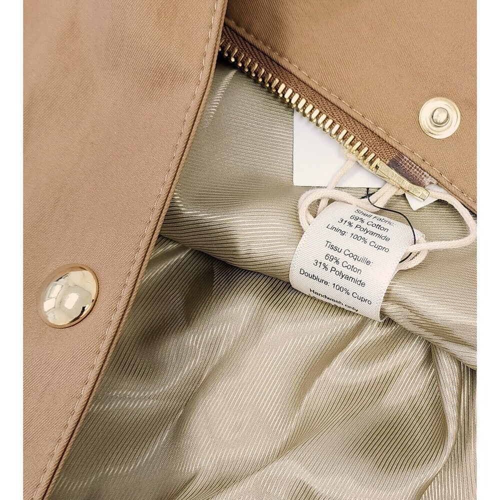 $3800 Khaite Roygen Women's Hooded Cotton Blend Cape Coat Jacket in Khaki Size S - Picture 6 of 6